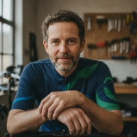 Portrait of Daniel Whitfield, lead editor at Bromley Cyclists